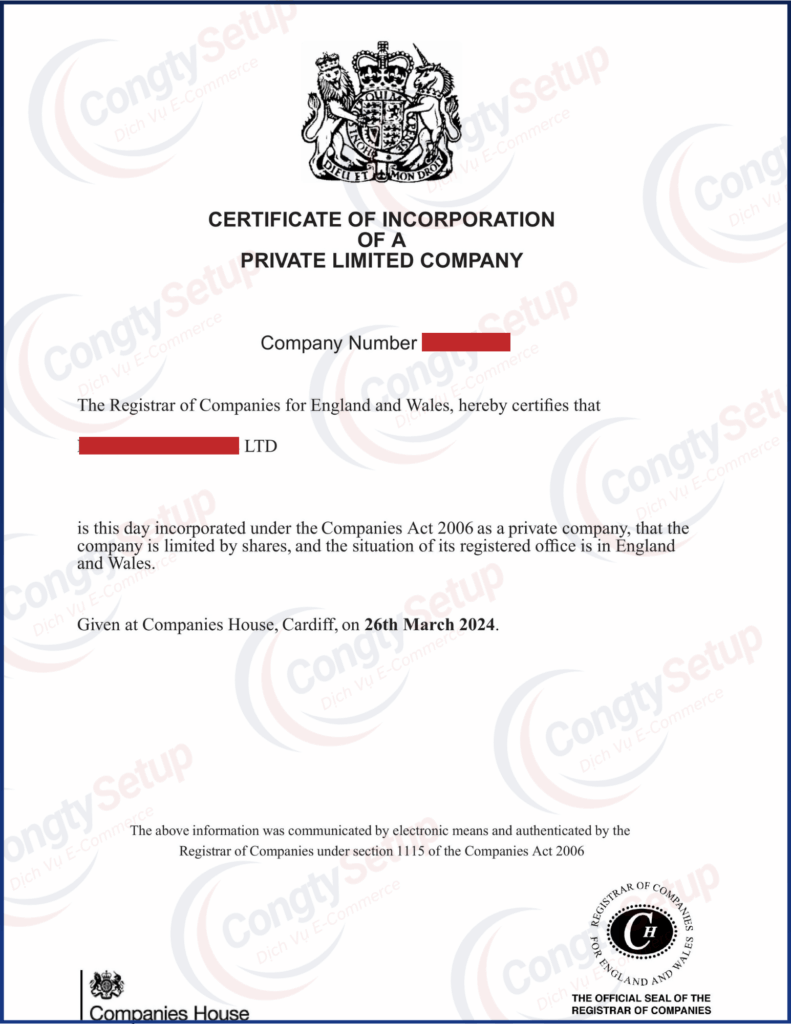 Đăng Ký Công Ty LTD tại Anh Quốc