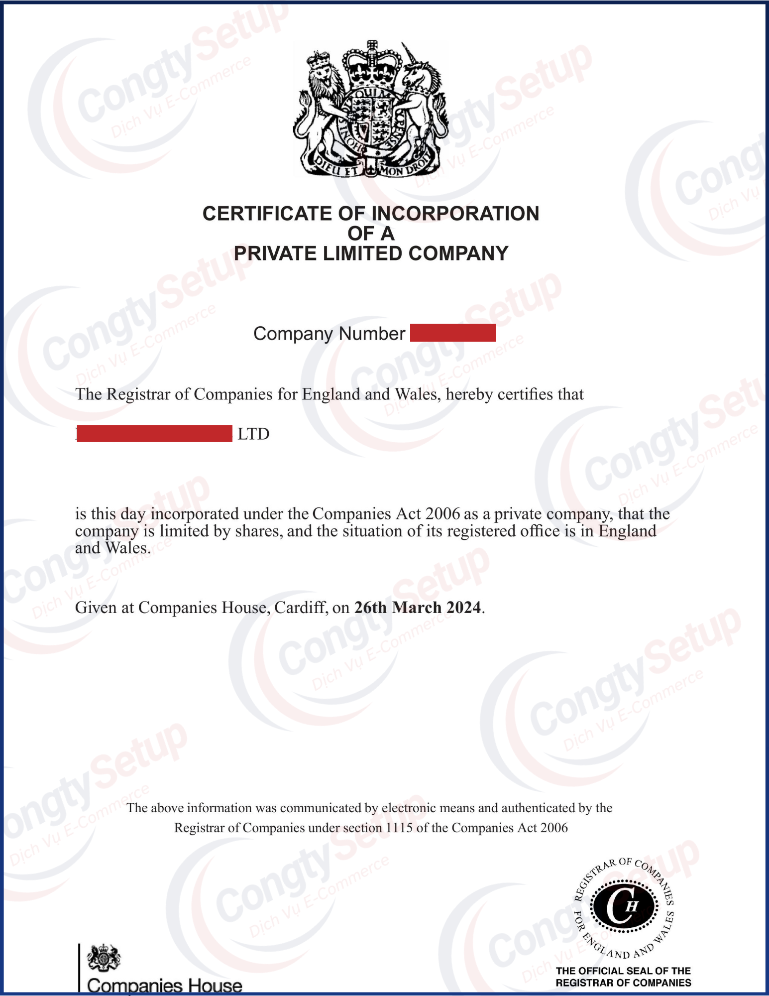 Đăng Ký Công Ty LTD tại Anh Quốc