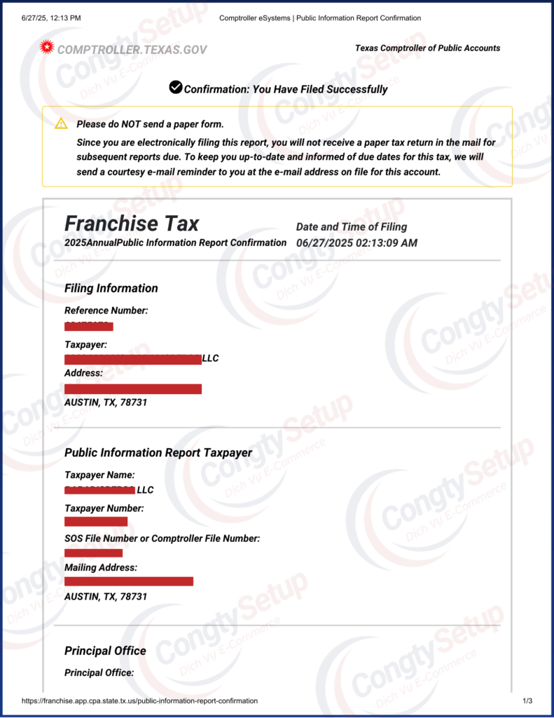 Khai Franchise Tax cho LLC tại Mỹ