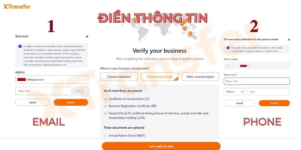 điền thông tin XTransfer