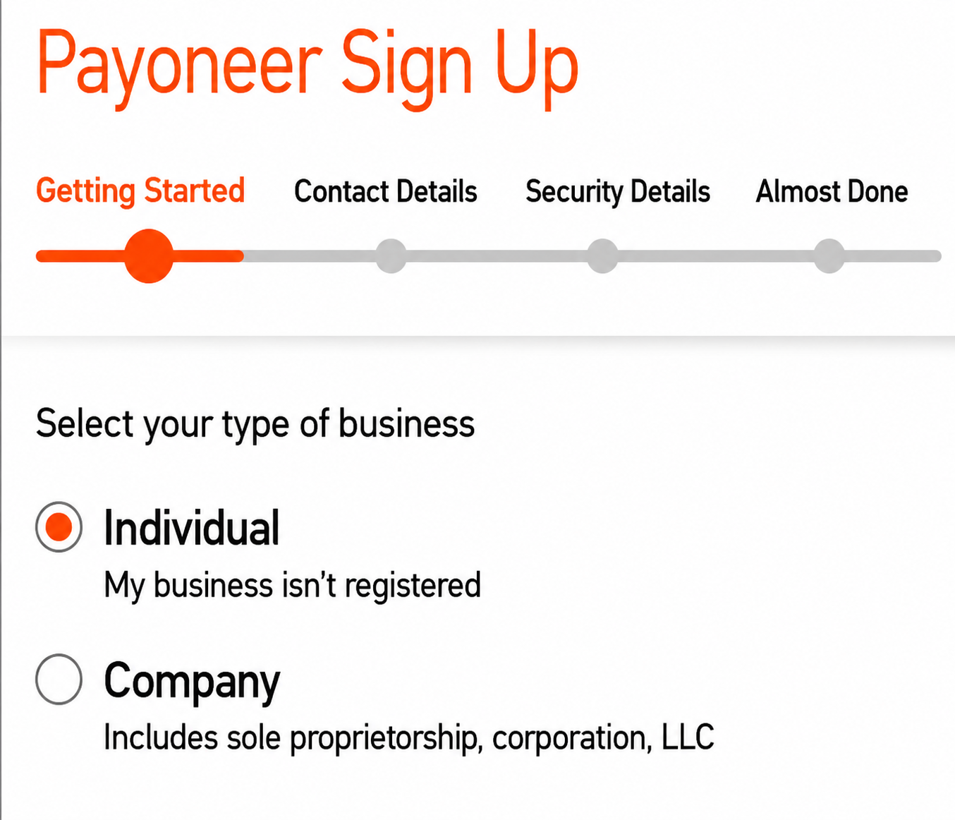 Đăng ký Payoneer
