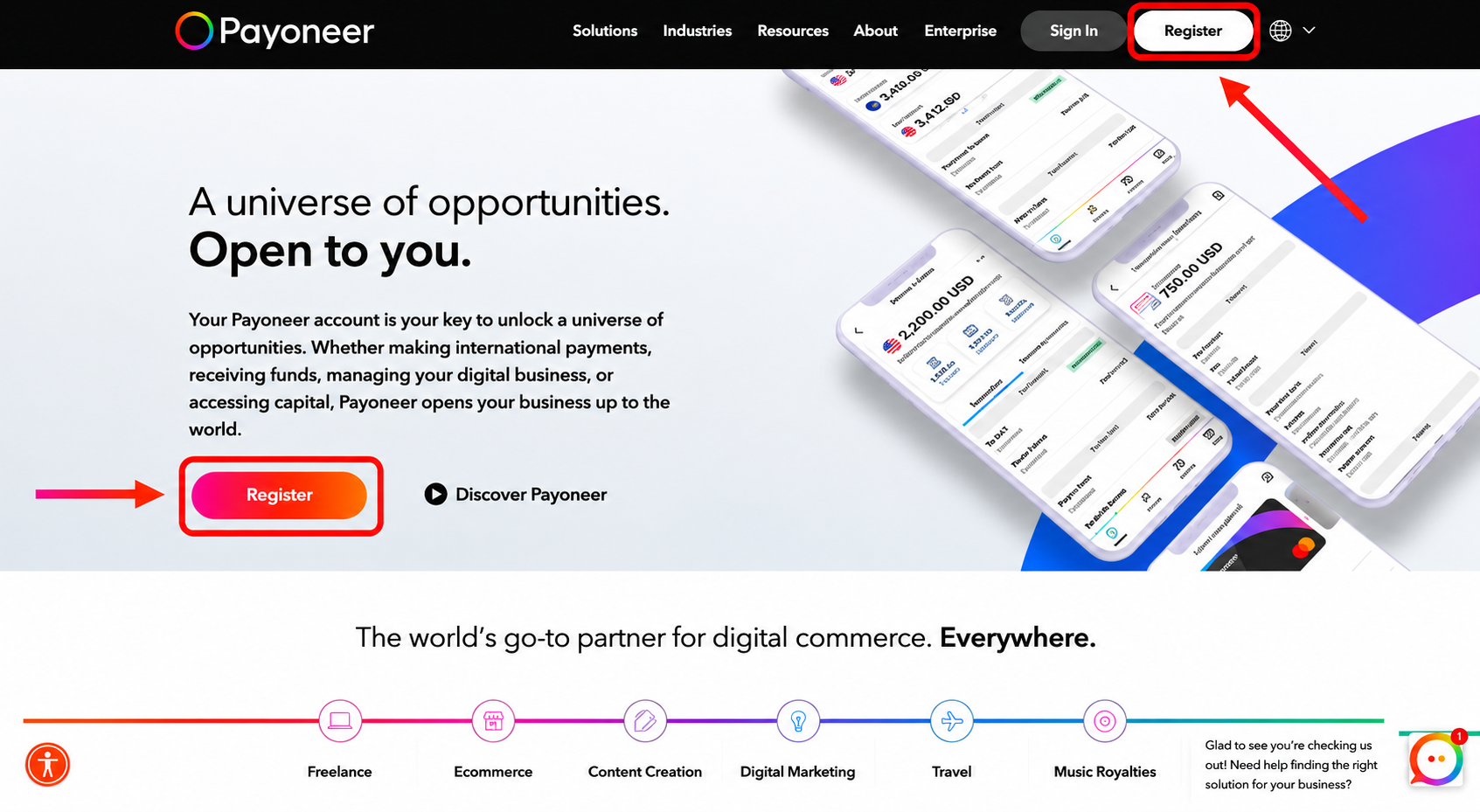 Đăng ký Payoneer