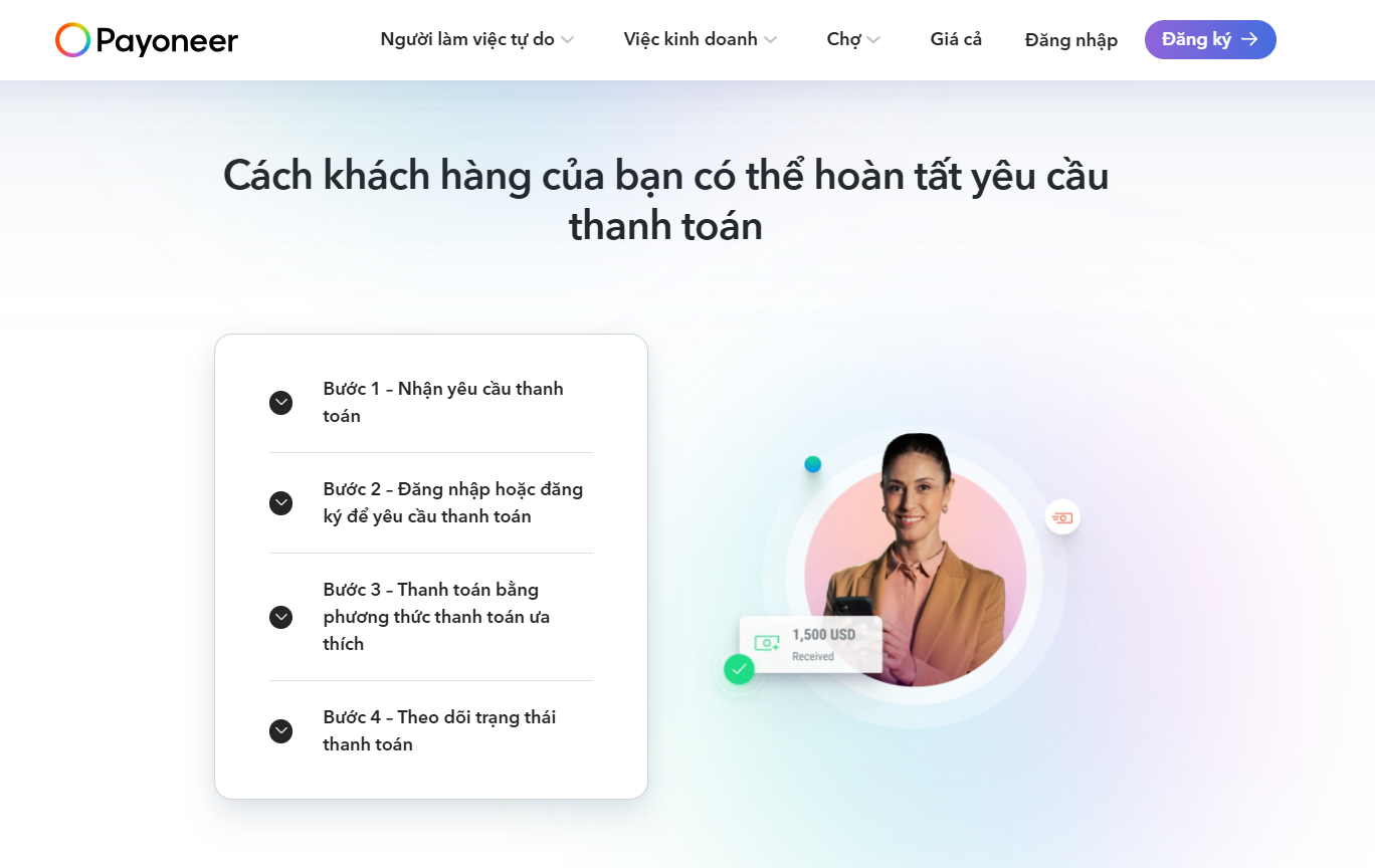 khách hàng hoàn tất thanh toán