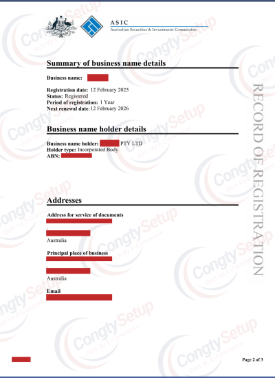 Đăng ký Business Name tại Úc
