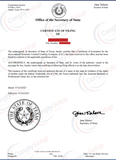 Thành Lập Công Ty Tại Mỹ – Texas