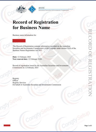 Đăng ký Business Name tại Úc