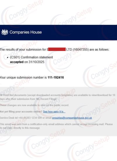 Khai Thuế & Nộp Báo Cáo Tài Chính Hàng Năm cho Công Ty UK LTD