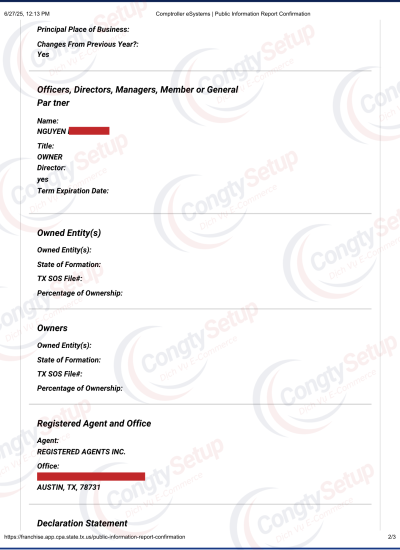 Khai Franchise Tax cho LLC tại Mỹ