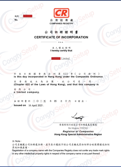 Thành Lập Công Ty Tại Hồng Kông